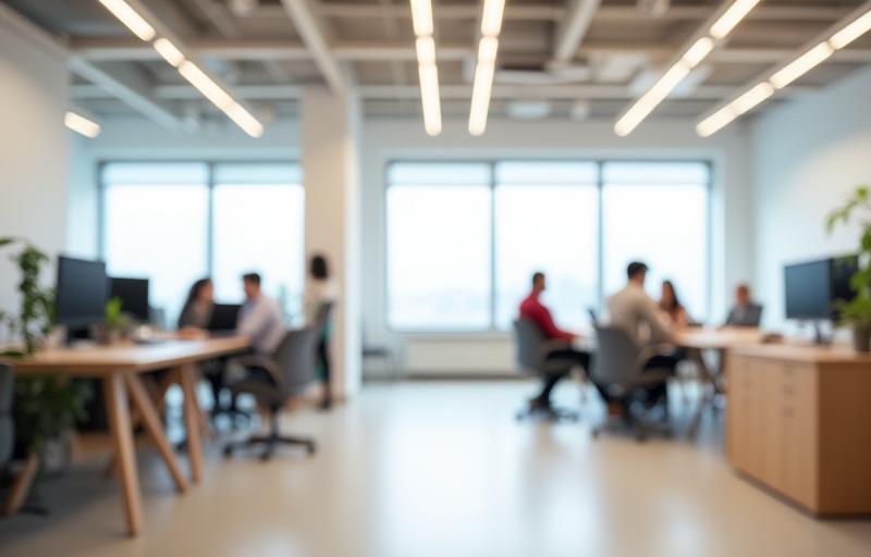 Modern office space interior at Alpen Digital AG in Zurich, showing a collaborative work environment.